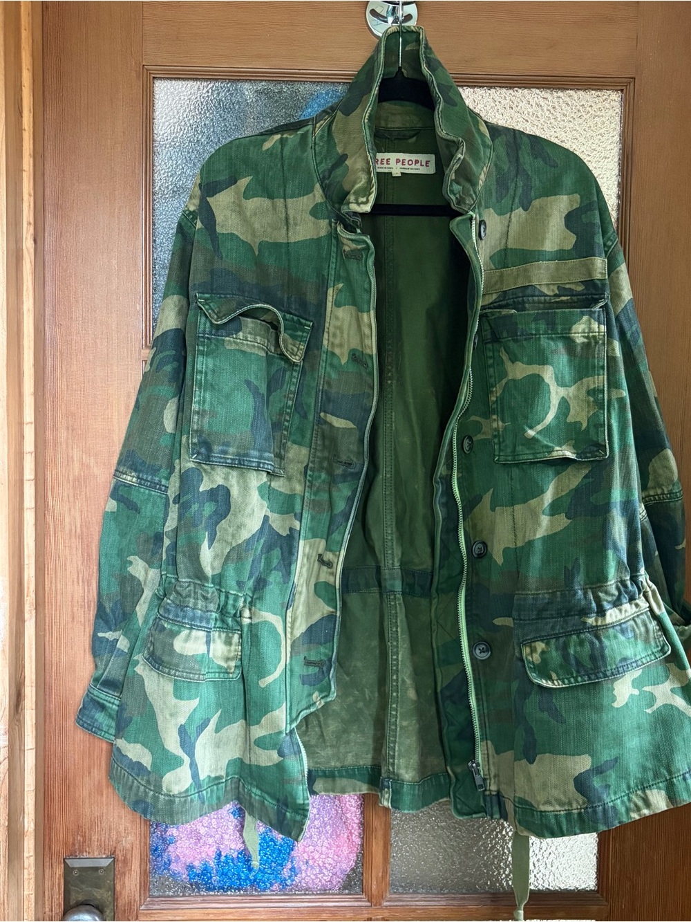Free People Olive Green Camo Jacket